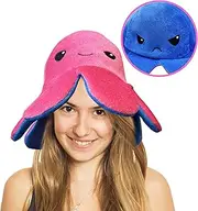 Unisex Adults Octopus Hat. Two-Sided Reversible Mood Hat. Pink & Blue