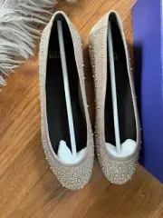 NEW STUART WEITZMAN NUBEADS $365 STUDDED HAZEL LATTE SUEDE BALLET