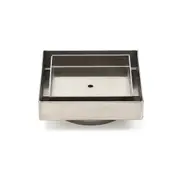100x100mm Square Tile Insert Stainless Steel Shower Grate Floor Drain Watermark 80mm Outlet