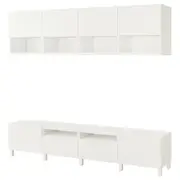BESTÅ TV storage combination, white/Lappviken/Stubbarp white, 240x42x230 cm