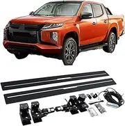 MOMOAU Plug-N-Play Electric Running Boards with LED Lights Compatible with Mitsubishi Triton Crew Cab 2015+ | Automatic Retractable Power Steps, Anti-Slip Surface, Vehicle-Specific Fit