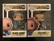 Funko Pop Black Adam lot Glow Chase 1232 and Cyclone 1234 w/Protectors