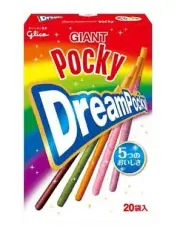 LIMITED TIME SALE Japanese GIANT DREAM POCKY Rainbow 5 Flavors (20 bags/box)