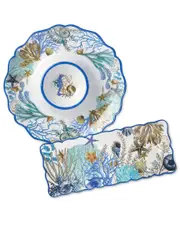 Certified International Blue Lagoon Melamine 2pc Appetizer Set