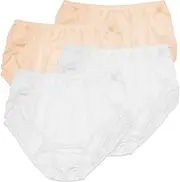 [Teri Lingerie] Women's 331 Full Cut Nylon Brief Panty - 4 Pack