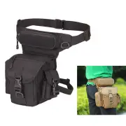 Men's Sports Tactical Waist Pack Drop Leg Bag Adjustable Strap Waterproof Oxford Fabric Crossbody Bags for Outdoor Ridin