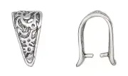 Bail, Ice Pick,10 Antiqued Sterling Silver 14x8mm Triangle For Pendants 9mm Grip