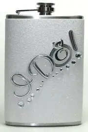 WHITE & SILVER "I DO!" BRIDE WEDDING BRIDAL GLITTER HIP FLASK FLASKS GIFT GIFTS