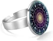 [FVQL] Adjustable Ring for Girls, Retro Pattern Constellation