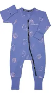 NEW BONDS unisex Lilac Shell Wondercool zippy wondersuit - size Newborn /0000