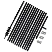 NNEVL Ground Drill with Handle 80 mm with Extension Tube 13 m Steel