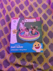 Baby Shark 3-Ring Inflatable Swimming Pool, Portable Pool for Summer Play NEW