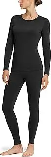 [TSLA] Women's Thermal Underwear Set, Soft Fleece Lined Long Johns, Winter Warm Base Layer Top & Bottom