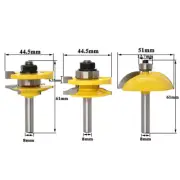 3pcs 8mm Shank Raised Panel Cabinet Door Router Bit Set