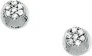 [JewelryWeb] 14k White Gold CZ Simulated Diamond Round Screw Back Earrings 6x6mm Stud Earring for Women