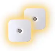 Sleep Aid LED Motion Sensor Portable Rechargeable Night Light Motion Activated Auto Sensor, Promotes melatonin Production and Healthy Sleep, ON-Off-Auto-Brightness Toggle, 2-Pack (Amber)