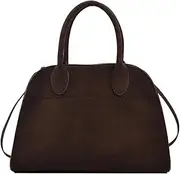 [Covelin] Women's Retro Suede Tote Bag Ladies' Fashion Shoulder Handbag Top Handle Purse