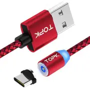 R-Line1 Reversible Type C LED Magnetic Braided Fast Charging Data Cable 1M For Phone Tablet