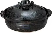 Yamashita Crafts 15032450 Earthenware Pot, Ceramic, 10.0 x 8.7 x 5.3 inches (25.5 x 22 x 13.5 cm), Body 3.1 inches (8 cm), Indigo Romance No. 7 IH Pot, Plate Type