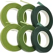 VICASKY Duct Tape Wrapping Tape Greenhouse Tape Bouquet Stem Wrapping Tape, 6 Rolls Solid Color Floral Tapes for Floral Crafts, Wedding Bouquet Floral Arrangement KIT Wide Floral Tapes