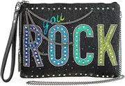 [MARY FRANCES] You Rock Beaded Crossbody Wristlet Handbag, Multicolor, Multicolor