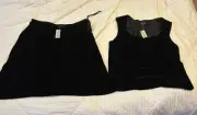 Ann Taylor Black Sparkle Top & Skirt Size 12