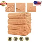 Elegant Waffle Weave Microfiber Bath Towels, 60 x 30 in, 4 Pack - Cozy Luxury