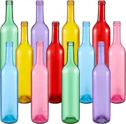 Decorative Colored Glass Bottles, w/ Cork, Empty Wine Bottle, Garden, Home Decor