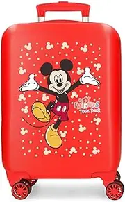 Joumma Disney Mickey Best Friends Together Cabin Suitcase, Red, Valise, Suitcase