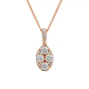 0.5 CT. T.W. Composite Oval Natural Diamond Pendant in 14K Rose Gold