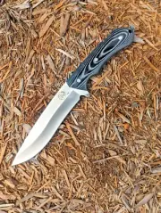 TTKH6 Fixed Blade Hunting / Camp Knife with Micarta Handle, w/ Leather Sheath