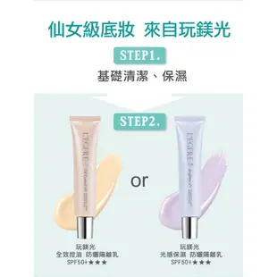 外盒退色【LEGERE蘭吉兒】玩鎂光 光感保濕防曬隔離乳SPF50+(4入組)最低效期2023.02.21