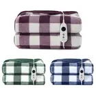 Dreamaker Gingham Flannel Plush Electric Heated Throw Blanket Reversible Fabric