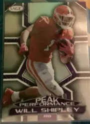 2024 Sage WILL SHIPLEY rookie Peak Performance insert # pk clemson tigers eagles