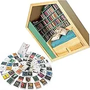 Small Bookshelf with Small Books - Small Library Bookshelf - Wooden Miniature Library Book Decoration Set - Miniature Book Box Decorative Bookshelf with e