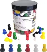 AiFanS 120PCS Game Pawns – Opaque Plastic Board Game Pieces in 6 Colors with Portable Storage Box, Ideal Game Tokens for Board Games & Tabletop Play