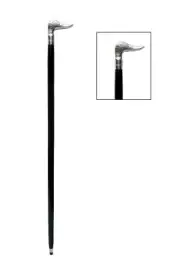 CLASSIC STYLE WOODEN WALKING STICK CANE DUCK FACE HANDLE BRASS NICKLE FINISH