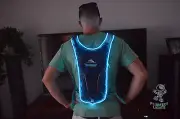 Neon BLUE Rave Ready EDC EDM Hydrapack Back Pack Waterbag Camelbak Festival Gear