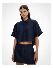 [Witchery] Boxy Denim Shirt in Raw Denim