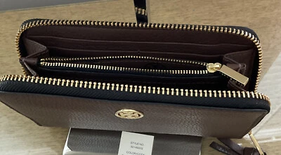 Tory Burch Robinson pebbled large zip continental wallet