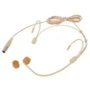 Unidirectional XLR 4-PIN Headworn Headset Microphone For Shure Wireless Beige