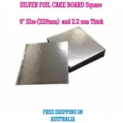 9" Inch Cardboard Cake Board Square Silver Thickness 2mm Premium cakeboards