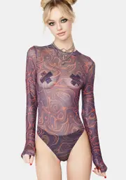 Mentally Unavailable Mesh Bodysuit