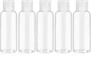 MKUCCD 5 Pack 3.4oz Empty Plastic Travel Bottles for Toiletries Leak Proof Squeezable Travel Size Containers Travel Essentials Accessories, clear