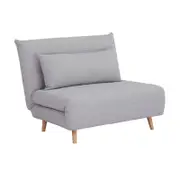 Bishop 1 Seater Sofa Futon Bed Love Seat Fabric Lounge Couch Grey