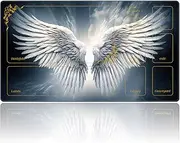DEGDFSGR for MTG Playmat with Zones 27.5" x 15.74" inches for TCG Playmat Non-Slip Rubber Base Commander Playmat for Magic The Gathering Playmat Iorcana Trading Card Game, Sacred Angel Wing