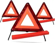 ULTECHNOVO Safety Triangles for Cars Reflective Emergency Triangle Roadside Hazard Sign Warning Triangle Easy Storage No Tools Required