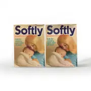 2 X SOFTLY Laundry Washing Powder 1Lb Vintage Packaging Boxes With Contents Full