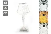 LED Cordless Table Lamp Bedside Dimmable Night Light Touch Control 3 Colour Rechargeable Star Shade