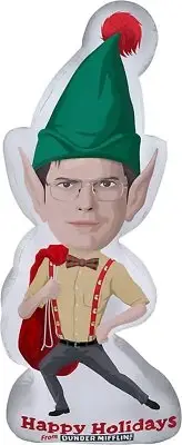 6' Gemmy Airblown Inflatable PhotoRealistic Stylized Dwight Elf from The Office